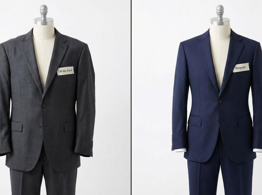 Custom bespoke suit vs off-the-rack comparison