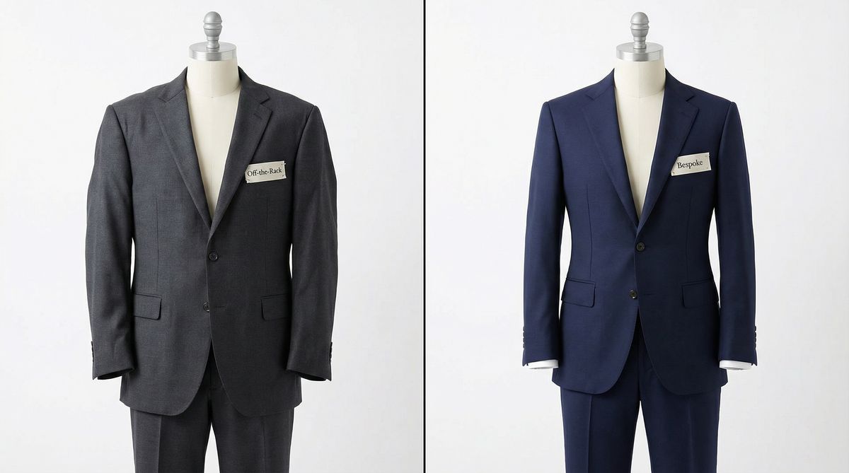 Custom bespoke suit vs off-the-rack comparison