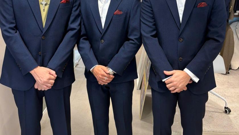 Navy groomsmen suits tailored by We Are Suitable Singapore
