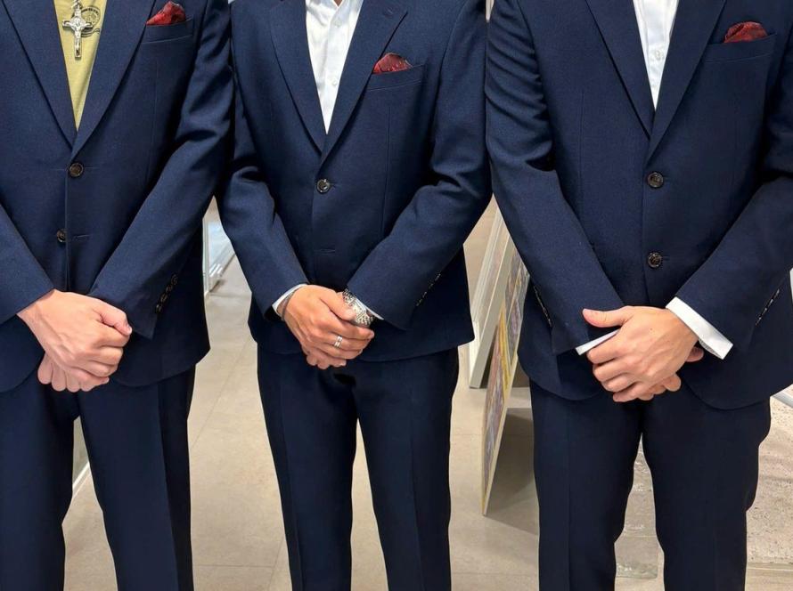 Navy groomsmen suits tailored by We Are Suitable Singapore